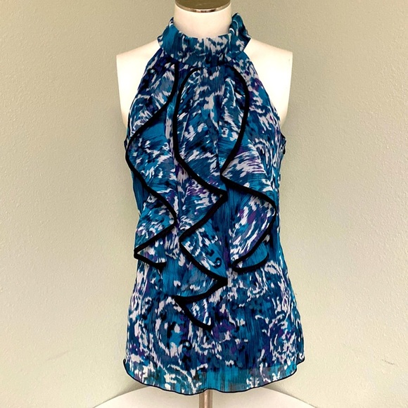 B-Wear Byer Tops - B-Wear Byer California Multicolored Sleeveless Teal & Purple Dressy Blouse Sz S